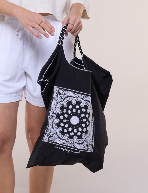 Bolso Playa Arabescos NEGRO