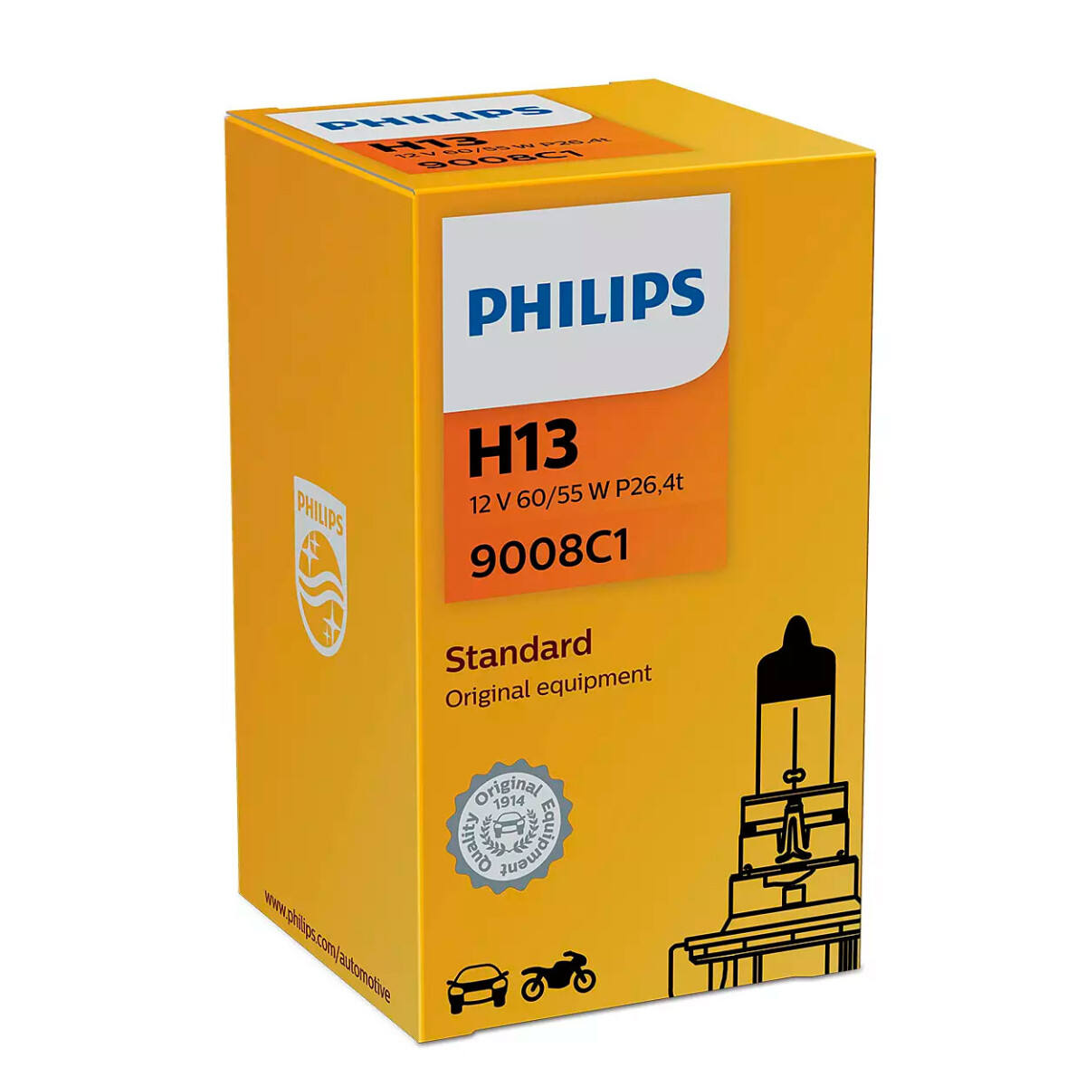 LAMPARA - HALOGENA H13 9008 12V 60/55W P26-4T C1 PHILIPS 