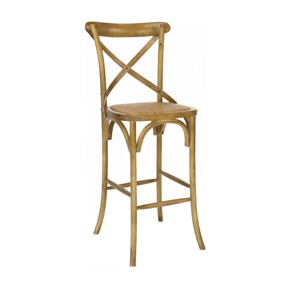 Banqueta Taburete - Rattan y Madera - Olmo Cruceta 