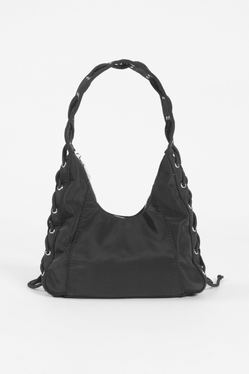 Cartera de hombro acordonada negro