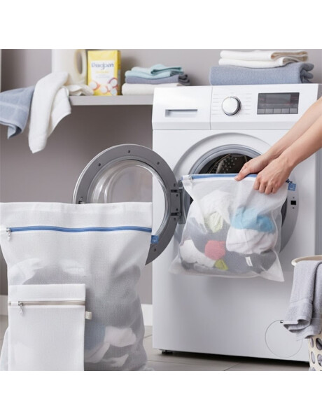 SET 2 BOLSAS P/ LAVADORA/SECADORA BLANCA-NEGRA 44x35CM RAYEN SET 2 BOLSAS P/ LAVADORA/SECADORA BLANCA-NEGRA 44x35CM RAYEN