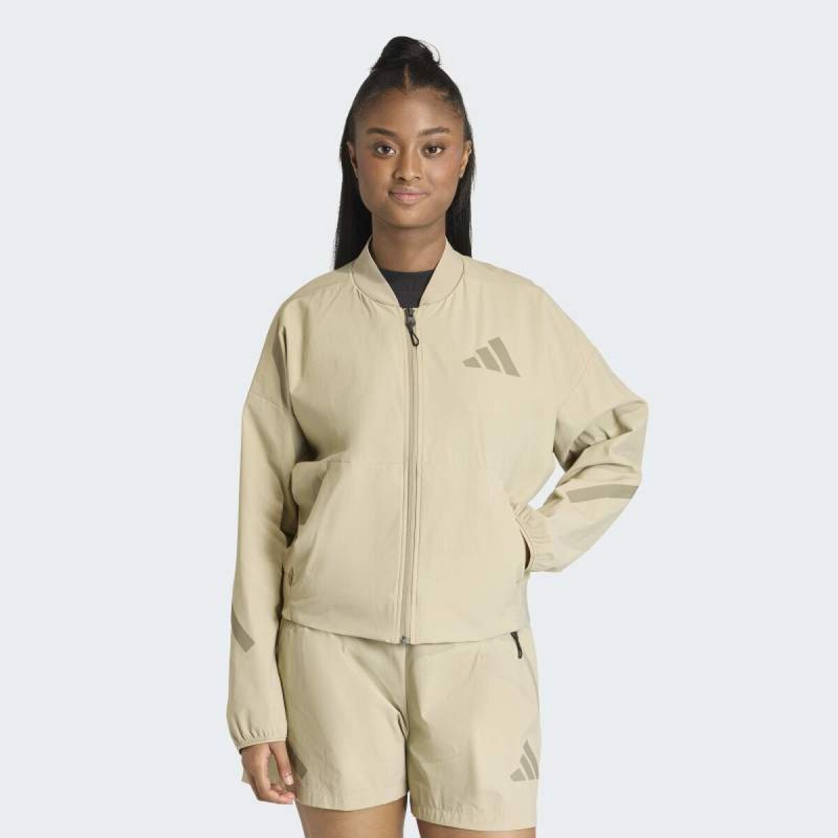 Campera Adidas Z.N.E Bomber Tejida - Beige 