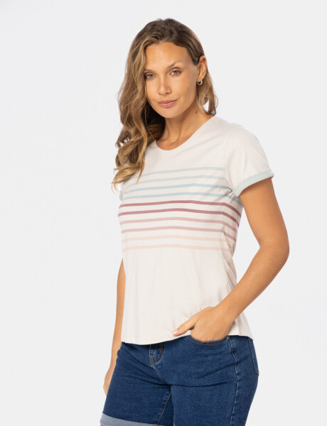REMERA RAYADA Beige