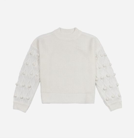 Sweater con estructura en mangas BLANCO