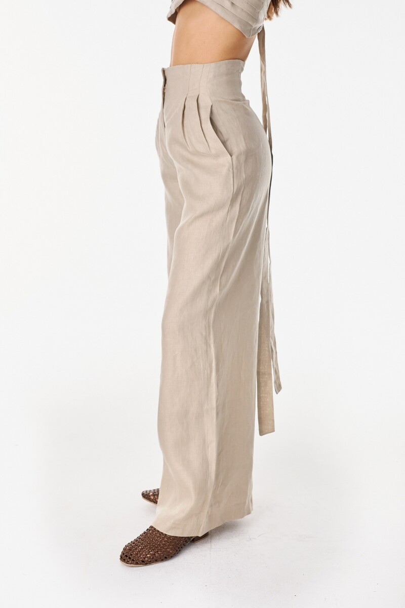 Pantalon Lino Soft Beige
