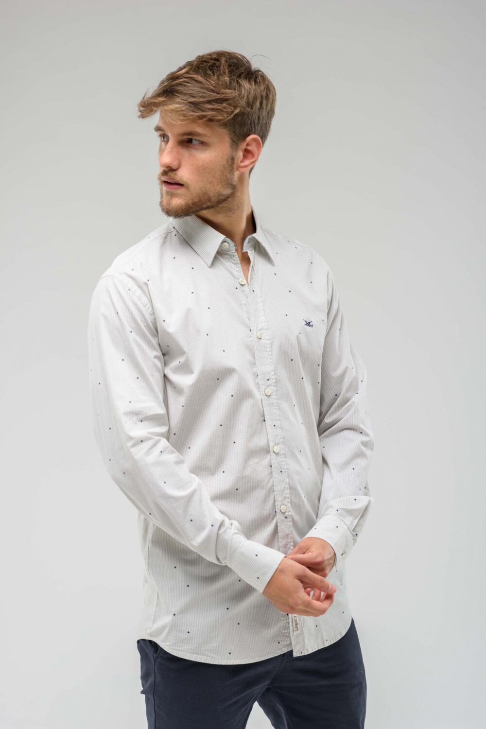Camisa Estampada Celeste