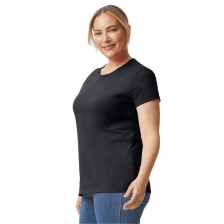 Camiseta básica Talles grandes dama Negro