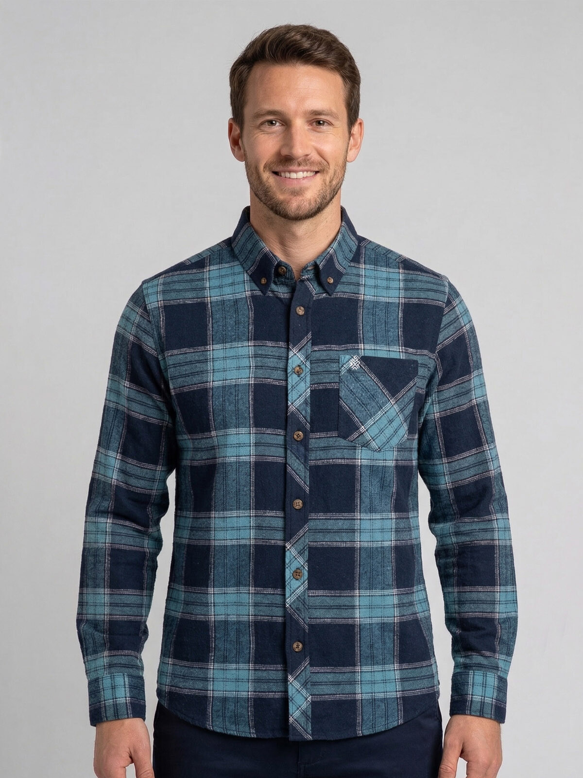 CAMISA DE VIYELA ESCOCESA CELESTE/AZUL CAMISA DE VIYELA ESCOCESA CELESTE/AZUL