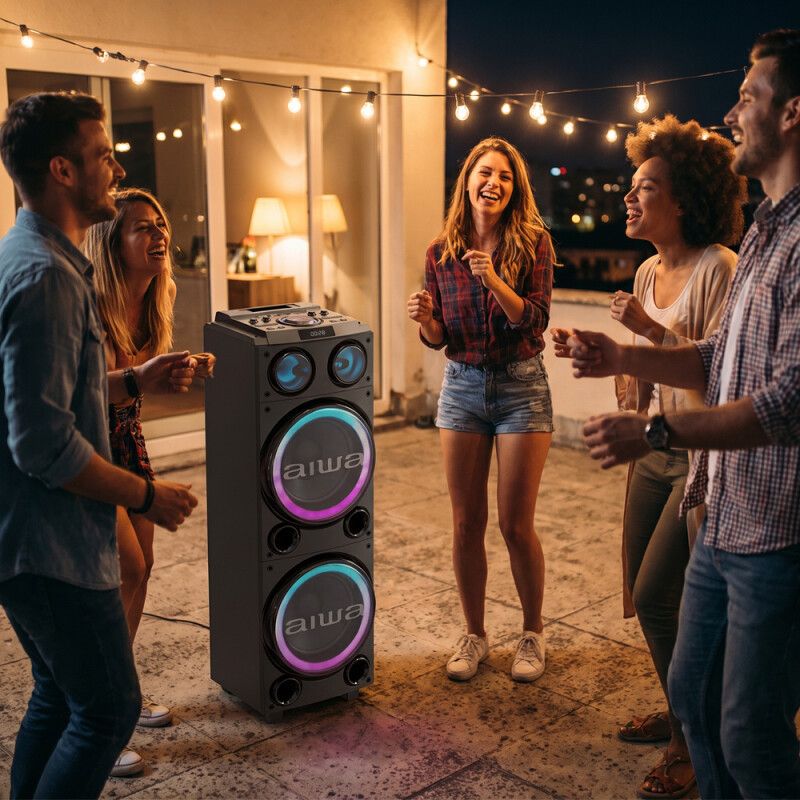 Torre de Sonido Bluetooth AIWA 1000W PMPO TWS Luces LED | AWPOC14 Torre de Sonido Bluetooth AIWA 1000W PMPO TWS Luces LED | AWPOC14