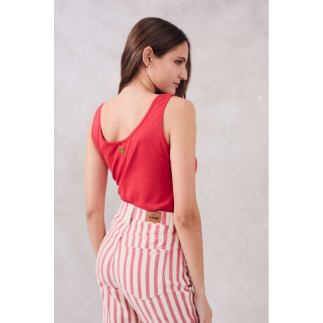 Musculosa Algodon Peinado Rojo