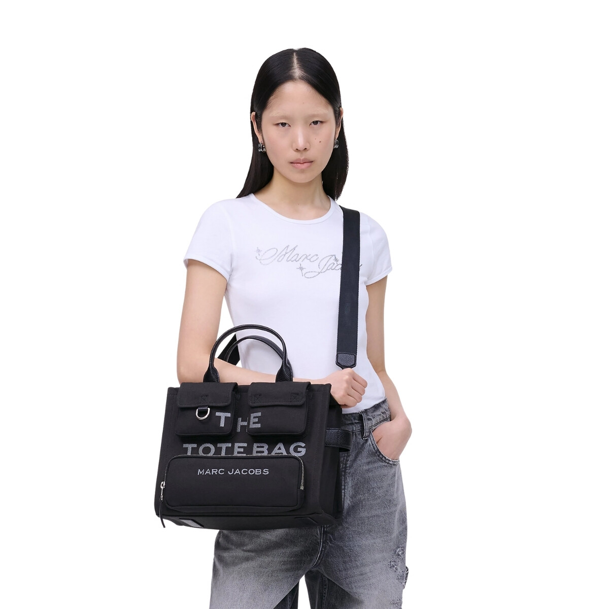 MARC JACOBS - THE CARGO CANVAS MEDIUM TOTE BAG 