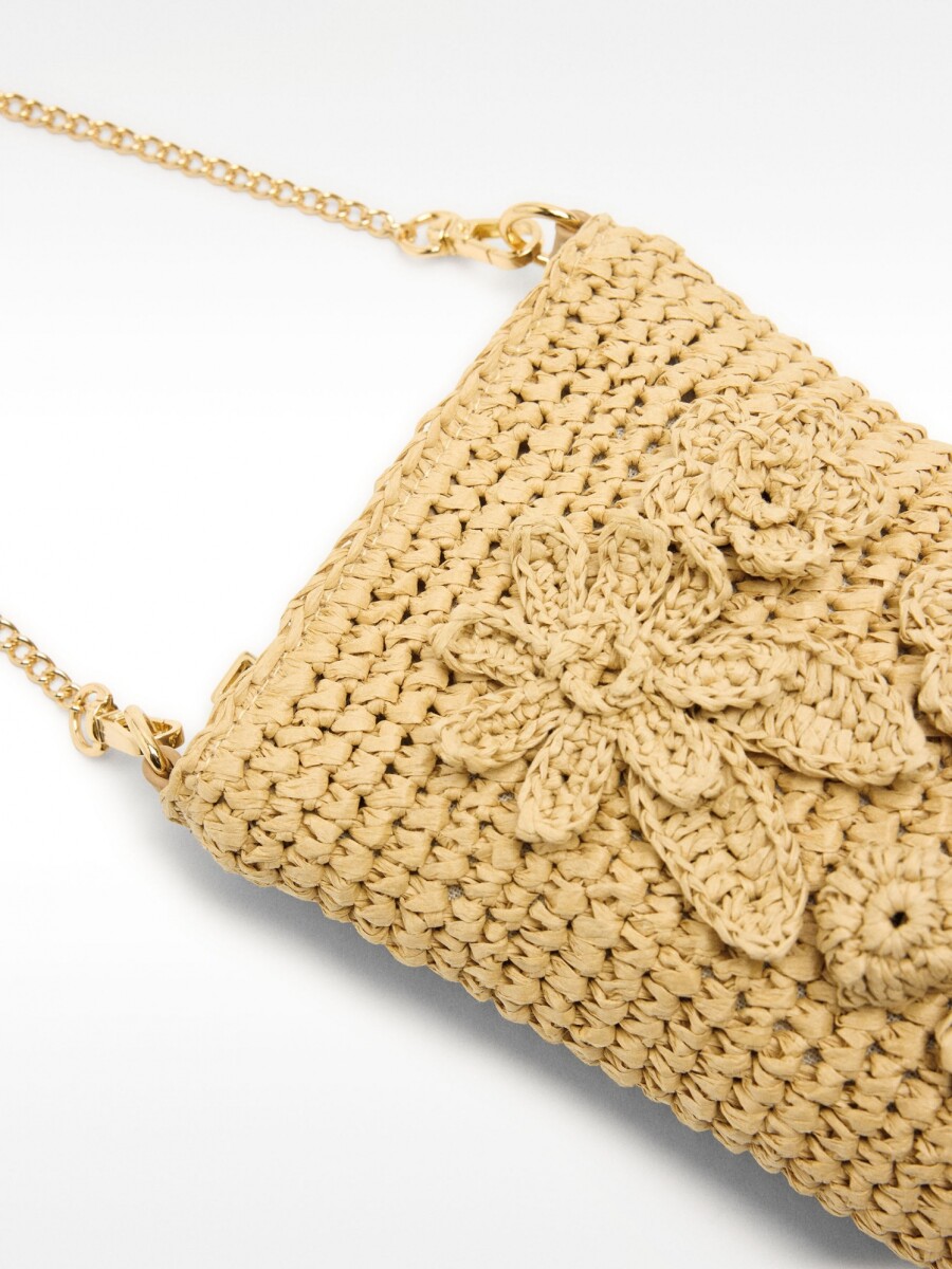 Bolso Para Móvil Efecto Rafia beige