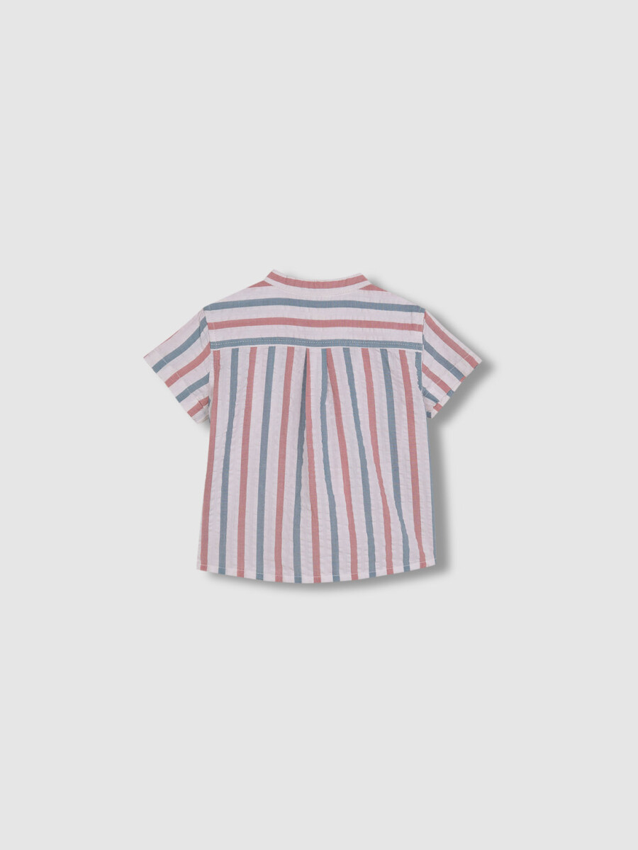 Camisa De Rayas Azul Claro