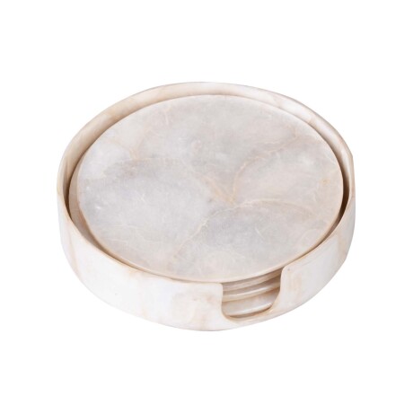 SET 4 POSAVASOS NACAR NATURAL-BEIGE BCS 2404