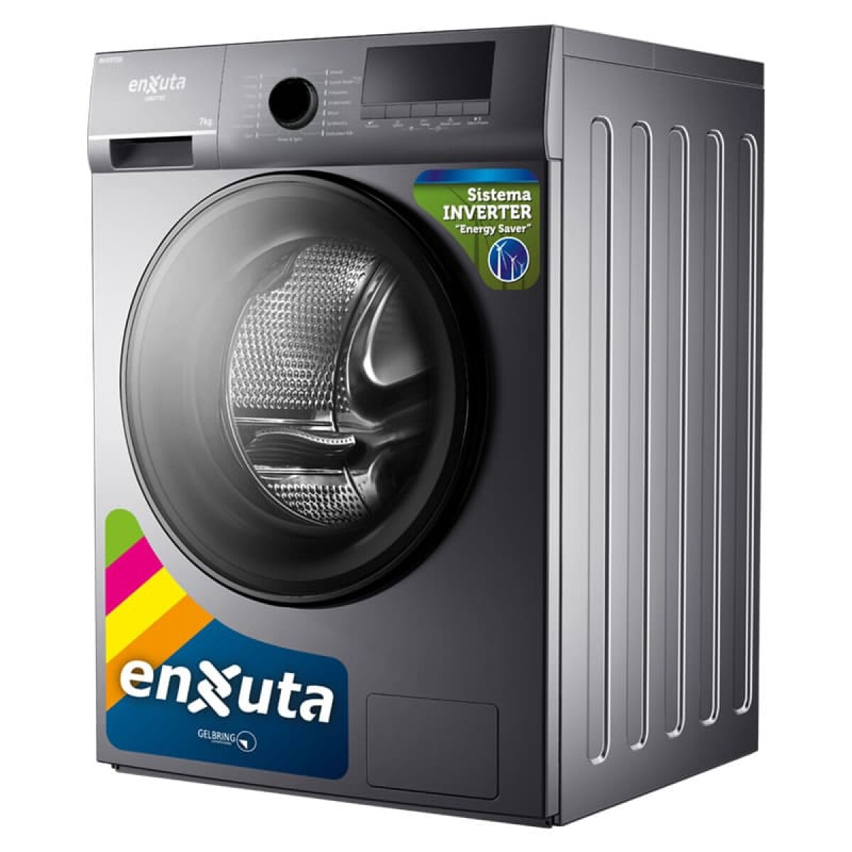 Lavarropa Automático Carga Frontal 7 kg - Titanium - China - Enxuta - LENX770T 