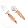 Set 2 Piezas Cortador y Espátula para Pizza Acero Inox Mango Madera Set 2 Piezas Cortador y Espátula para Pizza Acero Inox Mango Madera
