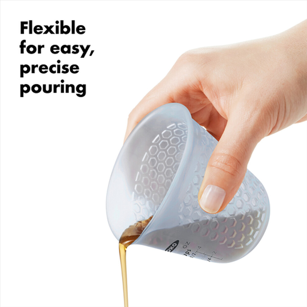 OXO GG JUEGO DE TAZAS MEDIDORAS DE SILICONA APRETAR Y VERTER - MINI, 1 TAZA, 2 TAZAS N/A