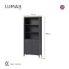 Aparador Lumax 3 Estantes 2 Puertas gris oscura roble Aparador Lumax 3 Estantes 2 Puertas gris oscura roble