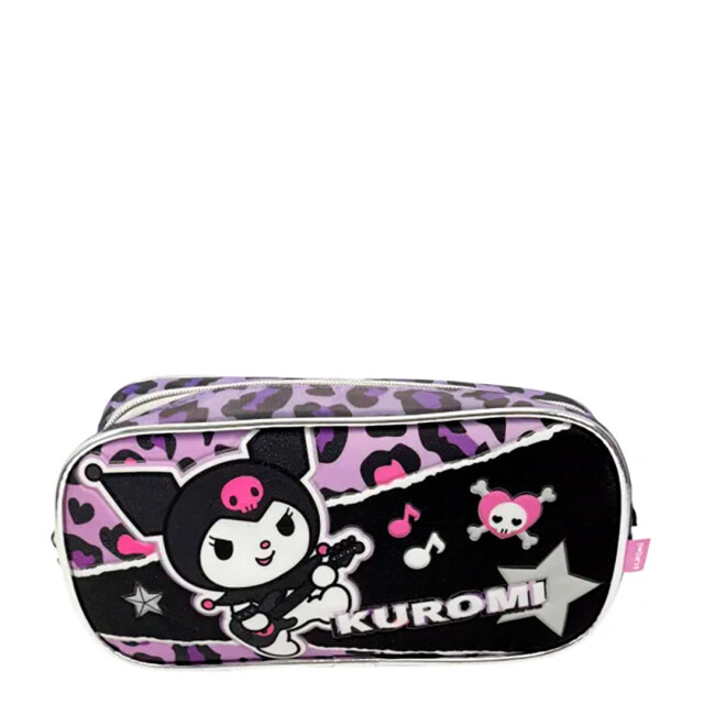 Cartuchera Disney Kuromi Rock Doble Cierre Negro - Violeta