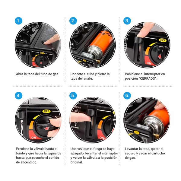 Anafe estufa gas 1 hornalla cocina portatil estuche camping garrafa Imback Anafe estufa gas 1 hornalla cocina portatil estuche camping garrafa Imback