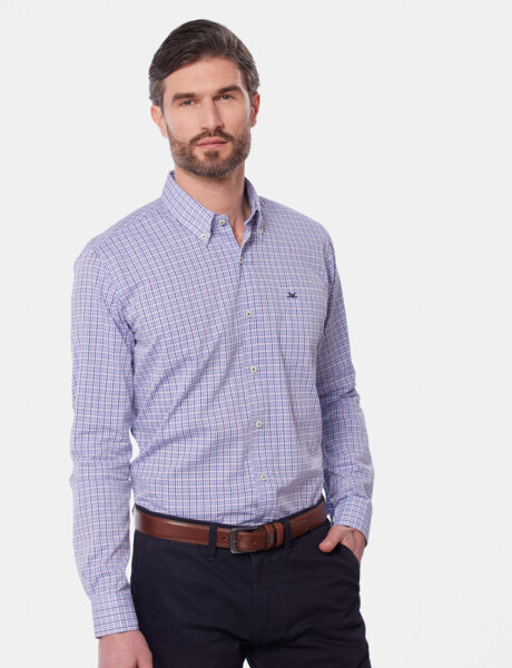 CAMISA SPORT A CUADROS Azul