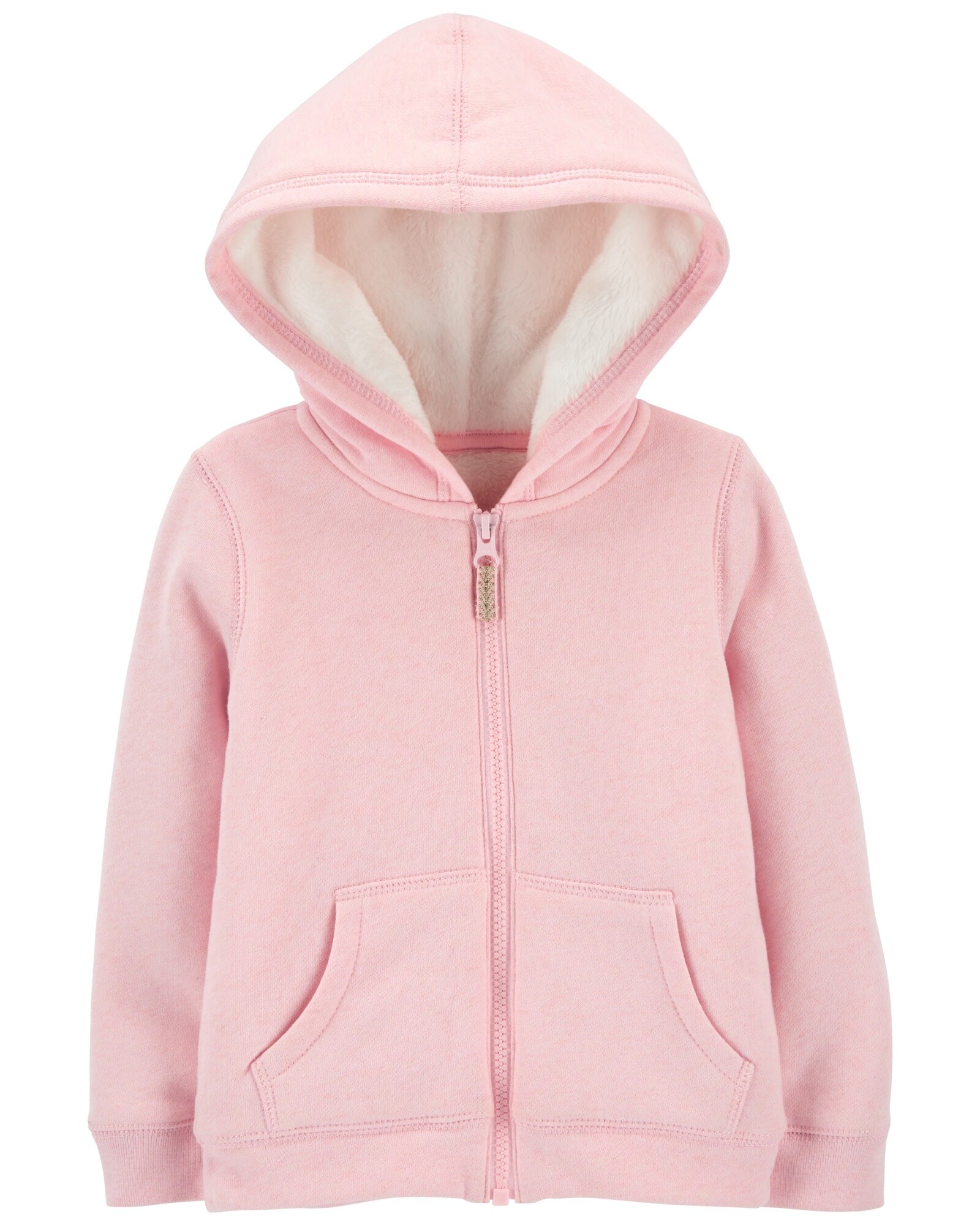 Campera de algodón con felpa con capucha forrada de sherpa 0