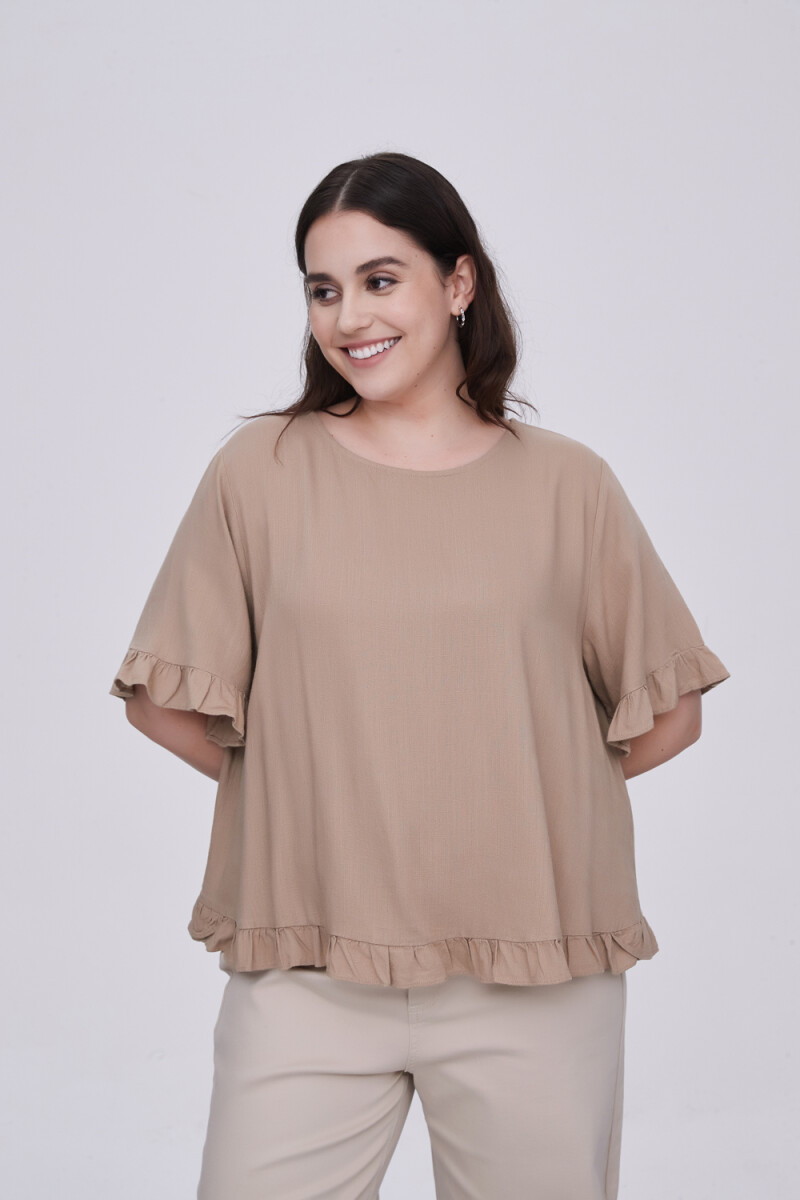 Blusa Abbas - Beige Oscuro 