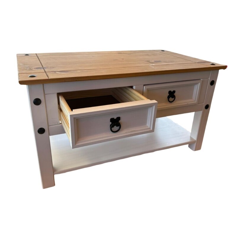 Mesa de Living Mex 2 Cajones Blanco Mesa de Living Mex 2 Cajones Blanco