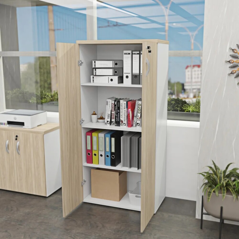 Armario biblioteca 2 puertas - Interior con estantes - Línea Oficina Corporativa Armario biblioteca 2 puertas - Interior con estantes - Línea Oficina Corporativa