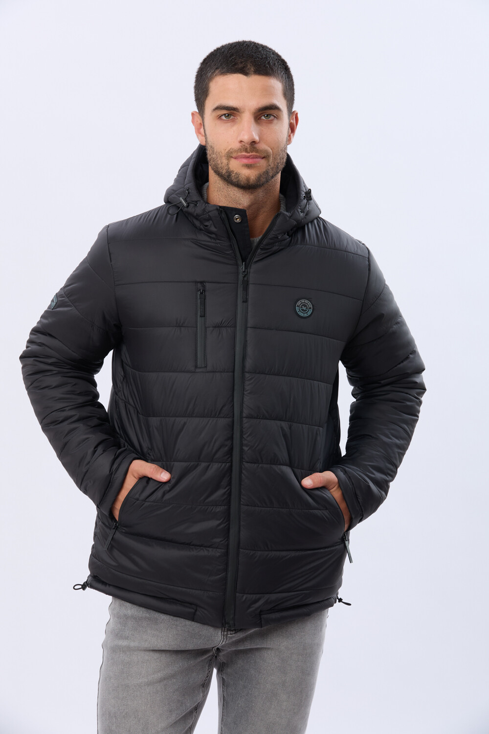 CAMPERA REVERSIBLE CAPITONEADA Negro