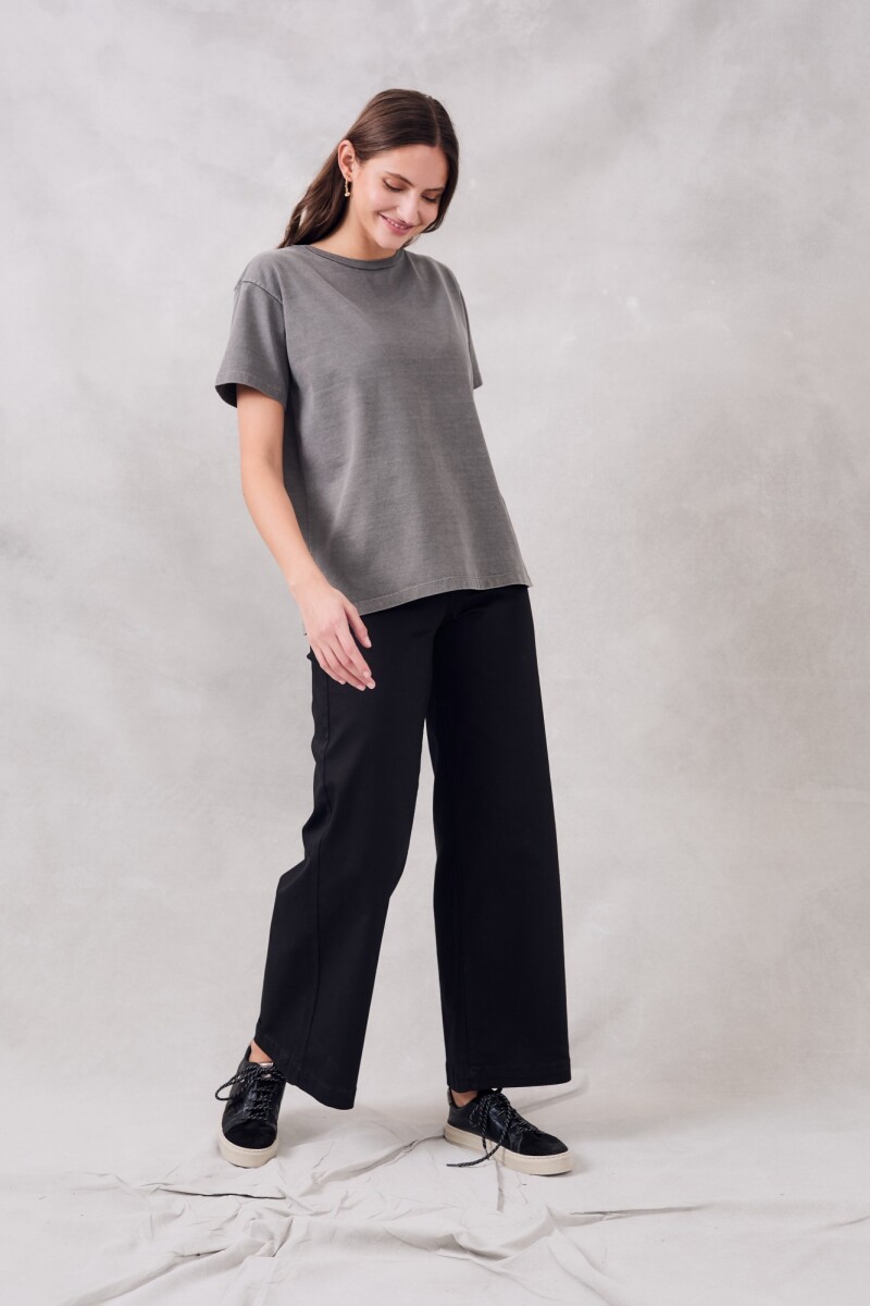 Remeron Oversize Algodon Lavado Gris Oscuro