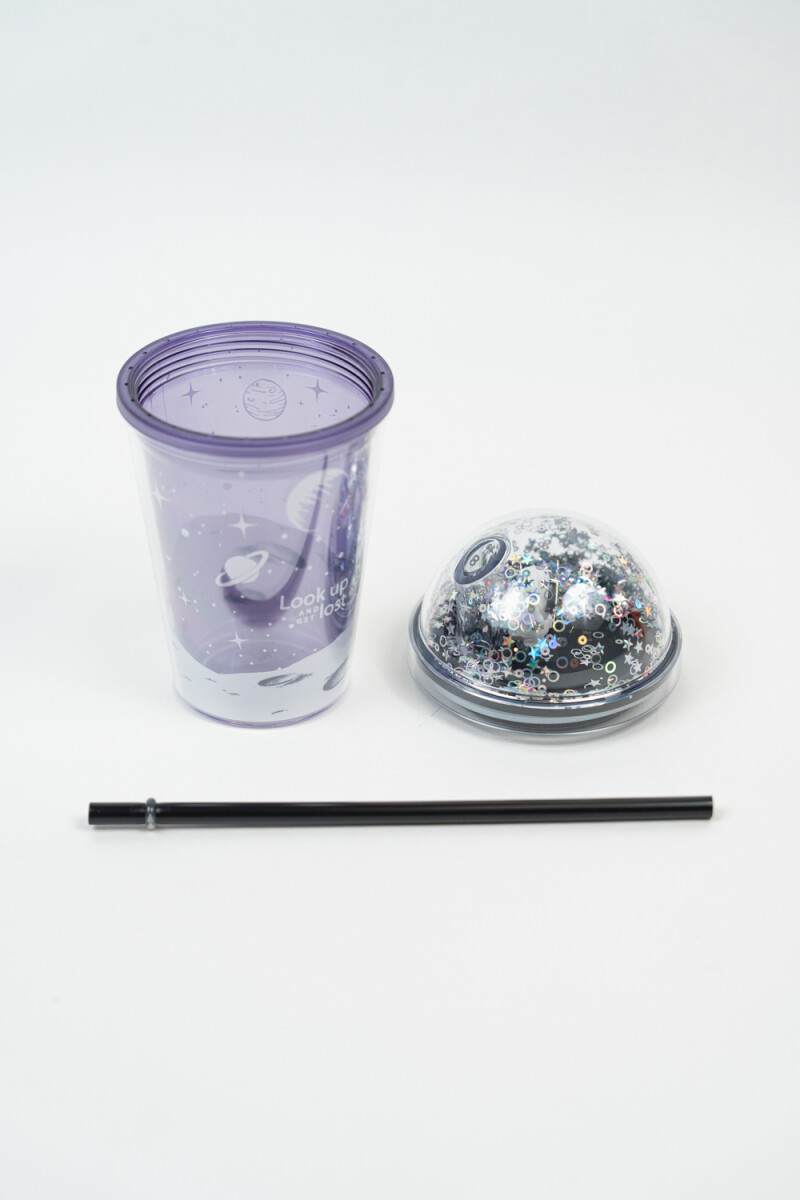 Vaso Con Tapa + Sorbito Gloss - Estampado 1 