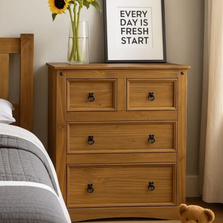 Promo Comoda 4 Cajones + 2 Mesas De Luz Linea Naturale - Roble Promo Comoda 4 Cajones + 2 Mesas De Luz Linea Naturale - Roble