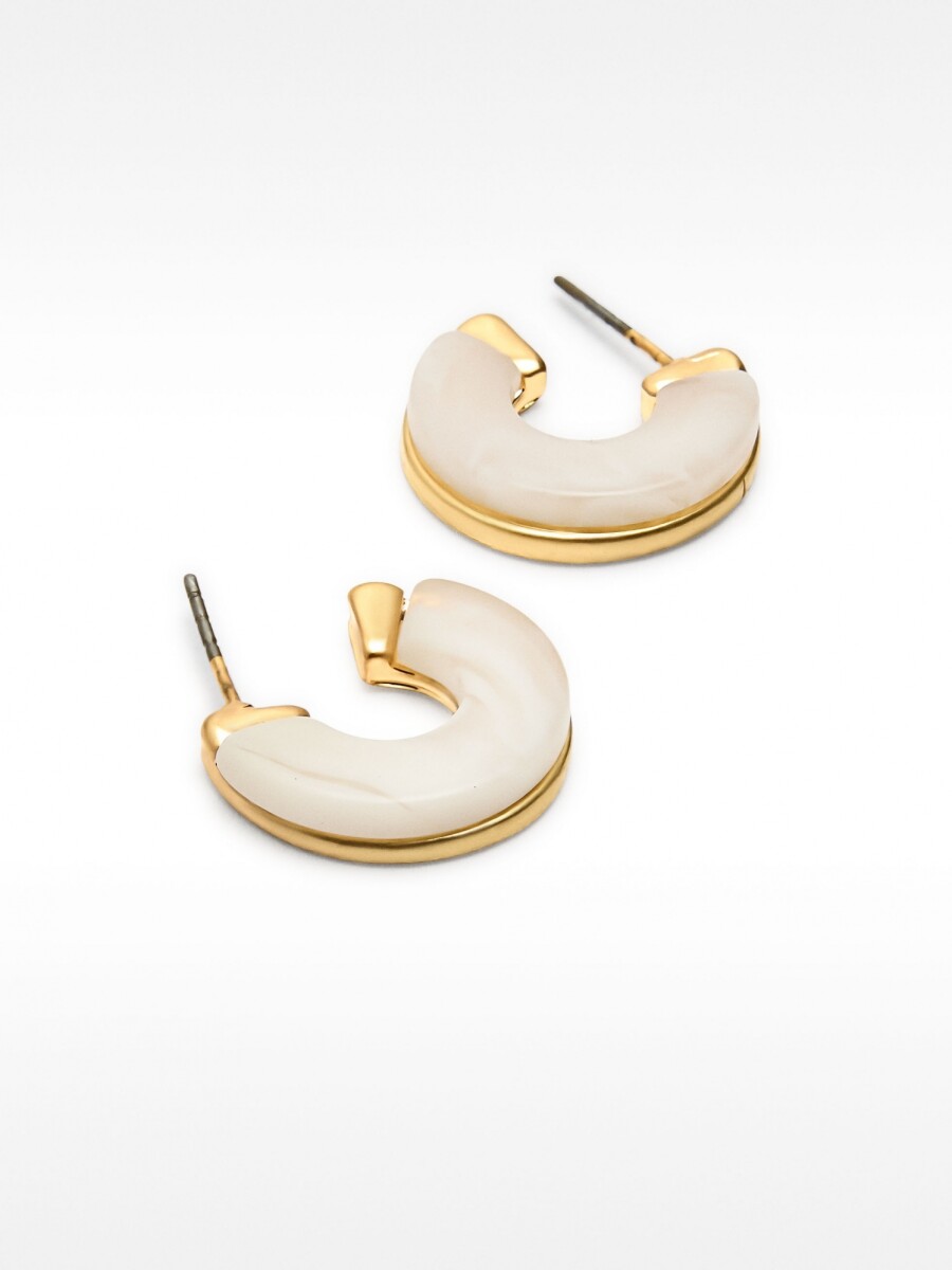 Aros Con Efecto Piedra blanco