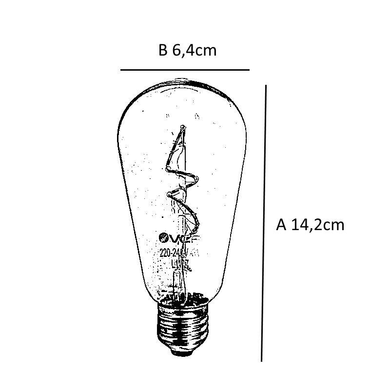 LAMPARA LED DECO VINTAGE STD. RULO 4W E27 1800K 220-240V A19 LAMPARA LED DECO VINTAGE STD. RULO 4W E27 1800K 220-240V A19