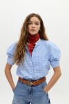 Camisa Cambria en Algodon Light Blue Vichy Checks