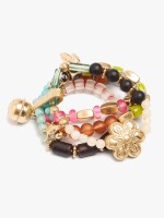 Pulsera Elástica Cuentas De Cerámica multicolor