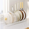 Organizador extensible de cocina para ollas y tapas blanco