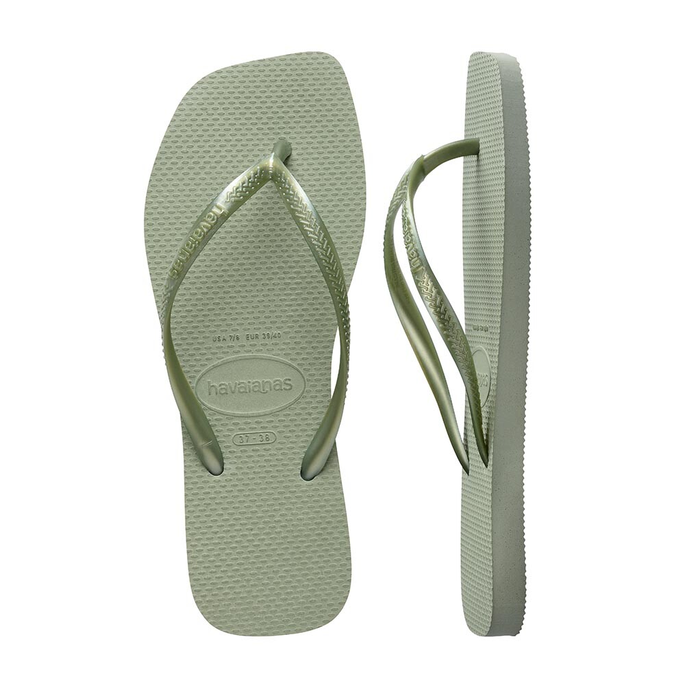Sandalias Havaianas Slim Square Mujer Smoke Green