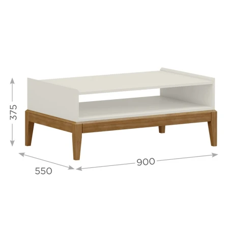 Mesa De Centro Milán Blanca Y Natural U
