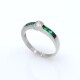 Anillo oro 18k blanco brillante y esmeraldas Anillo oro 18k blanco brillante y esmeraldas