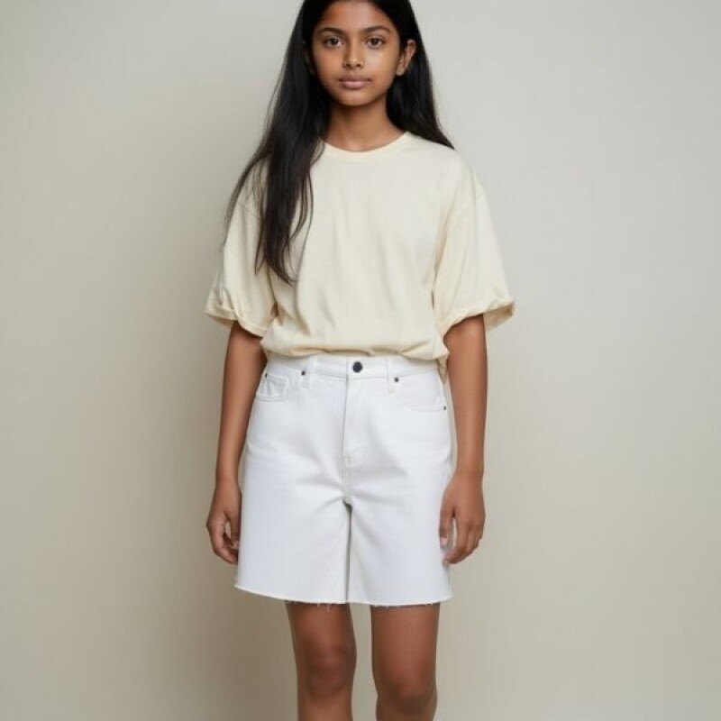 Bermuda Jean Niña N+ Blanco