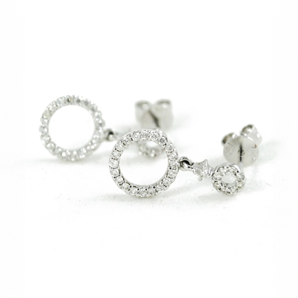 Caravanas Oro Blanco 18K Y Brillantes Caravanas Oro Blanco 18K Y Brillantes