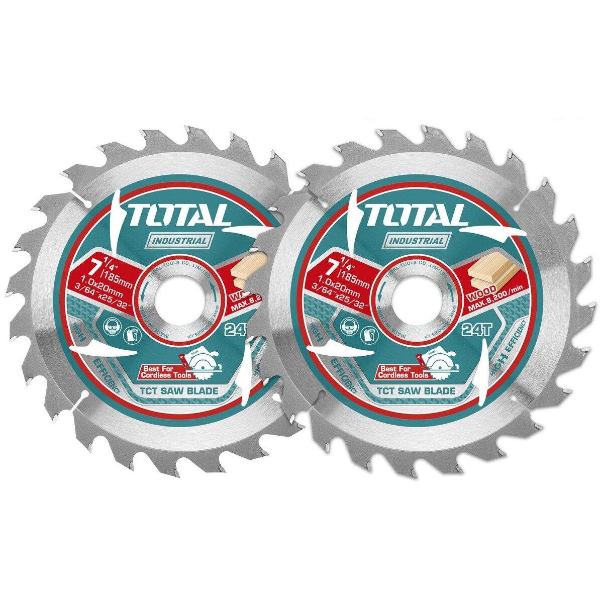 Set 2 Discos Corte Madera Para Circular 7.1/4" (Eje 20mm) 