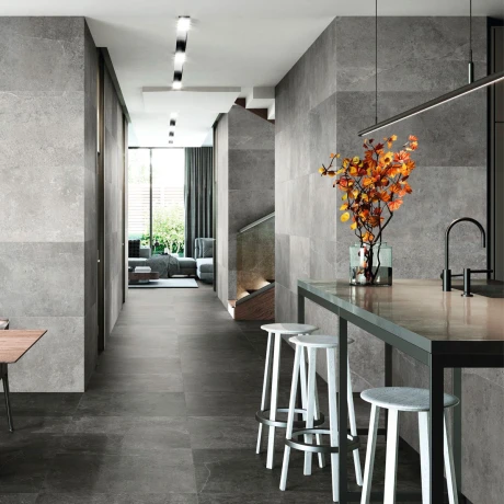 Porcelanato Para Piso Y Pared Acero Mate Rectificado 80X80 GAMAS DE GRIS