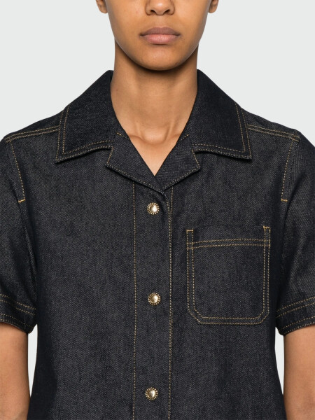 Moncler - Vestido entallado Abito Azul Denim