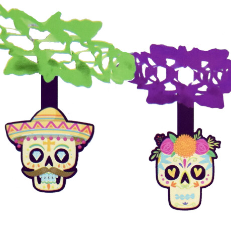 Guirnalda de Calaveras de Halloween multicolores Guirnalda de Calaveras de Halloween multicolores