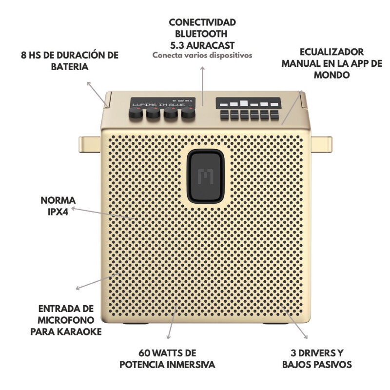 Mondo Speaker Medium - Brass Mondo Brass