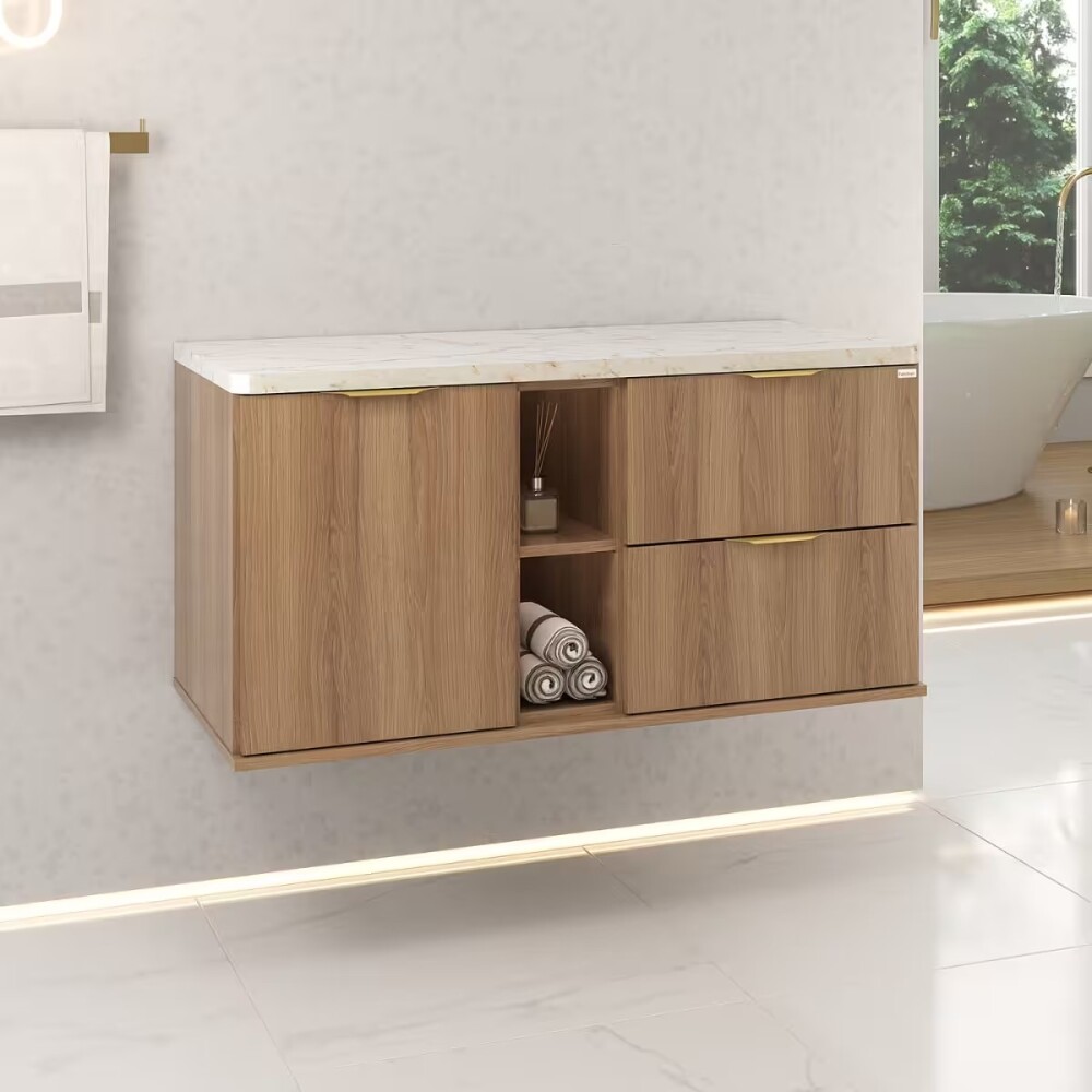 Mueble de baño suspendido Caroline 100 cm Catedral con bacha Mueble De Baño Suspendido Caroline 100 Cm Catedral Con Bacha