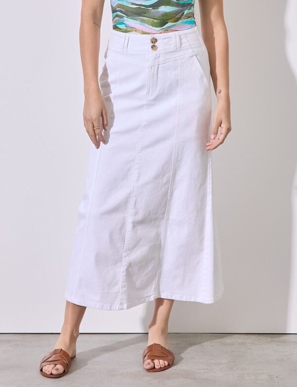 Falda Maxi Denim BLANCO